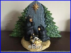 Big Sky Carvers Forest Nativity Bear Family Figurine, great cond in box