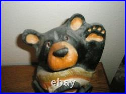 Big Sky Carvers HTF Jeff Fleming Wood Carved Bear With Fish Cody Christmas