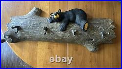 Big Sky Carvers JASPER bear Jeff Fleming Coat rack 4 hook Wall Hanger 27x11x5