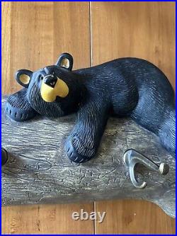 Big Sky Carvers JASPER bear Jeff Fleming Coat rack 4 hook Wall Hanger 27x11x5