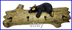 Big Sky Carvers JASPER bear Jeff Fleming Coat rack 4 hook Wall Hanger 27x11x5