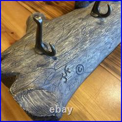 Big Sky Carvers JASPER bear Jeff Fleming coat rack 4 hook lodge cabin towel hat