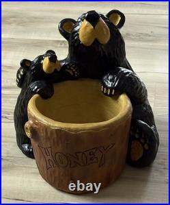 Big Sky Carvers J. Fleming Retired Bearfoots Bear Grand Honey Pot (plant/candy)