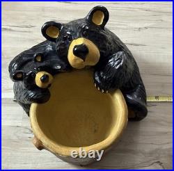Big Sky Carvers J. Fleming Retired Bearfoots Bear Grand Honey Pot (plant/candy)