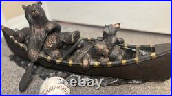 Big Sky Carvers J. M. Fleming Canoe Trip Bear Resin Figurine Sculpture Collection