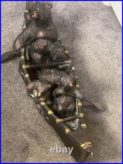 Big Sky Carvers J. M. Fleming Canoe Trip Bear Resin Figurine Sculpture Collection