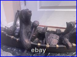 Big Sky Carvers J. M. Fleming Canoe Trip Bear Resin Figurine Sculpture Collection