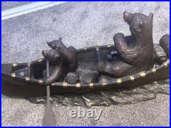 Big Sky Carvers J. M. Fleming Canoe Trip Bear Resin Figurine Sculpture Collection