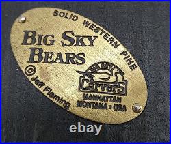 Big Sky Carvers Jeff Fleming 12 Wood Carved Black Bear with Fish Hand Painted