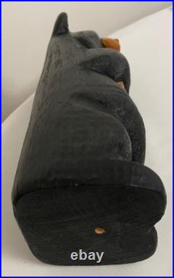 Big Sky Carvers Jeff Fleming 12 Wood Carved Black Bear with Fish Hand Painted