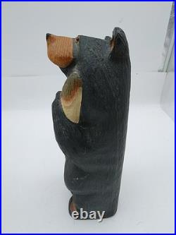 Big Sky Carvers Jeff Fleming 12 Wood Carved Black Bear with Fish Hand Painted