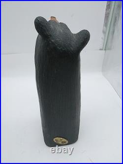Big Sky Carvers Jeff Fleming 12 Wood Carved Black Bear with Fish Hand Painted