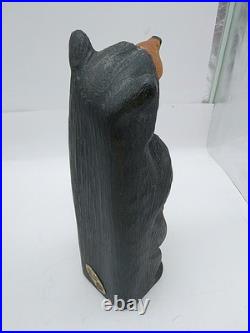 Big Sky Carvers Jeff Fleming 12 Wood Carved Black Bear with Fish Hand Painted