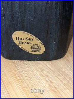 Big Sky Carvers Jeff Fleming 12 Wood Carved Black Bear with Fish Hand Painted