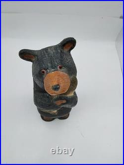 Big Sky Carvers Jeff Fleming 12 Wood Carved Black Bear with Fish Hand Painted