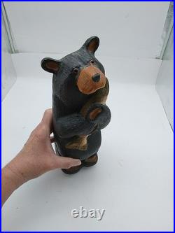 Big Sky Carvers Jeff Fleming 12 Wood Carved Black Bear with Fish Hand Painted