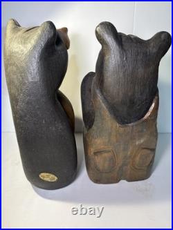 Big Sky Carvers Jeff Fleming 15 & 9Wood Bear with Salmon Fish & Overalls