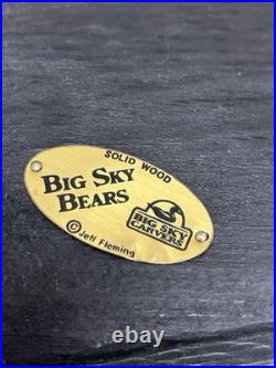 Big Sky Carvers Jeff Fleming 21 Solid Wood Lounging Black Bear Shelf Sitter