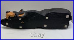 Big Sky Carvers Jeff Fleming 21 Solid Wood Lounging Black Bear Shelf Sitter