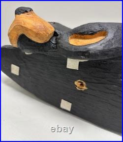 Big Sky Carvers Jeff Fleming 21 Solid Wood Lounging Black Bear Shelf Sitter