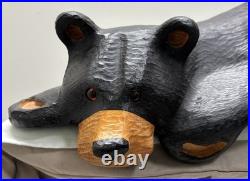 Big Sky Carvers Jeff Fleming 21 Solid Wood Lounging Black Bear Shelf Sitter