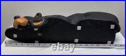 Big Sky Carvers Jeff Fleming 21 Solid Wood Lounging Black Bear Shelf Sitter