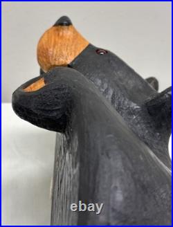 Big Sky Carvers Jeff Fleming 21 Solid Wood Lounging Black Bear Shelf Sitter