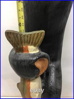 Big Sky Carvers Jeff Fleming 32.5 Standing Bear withTrout Western Pine Sculpture Big Sky Carvers Jeff Fleming 32.5 Standing Bear withTrout Western Pine Sculpture