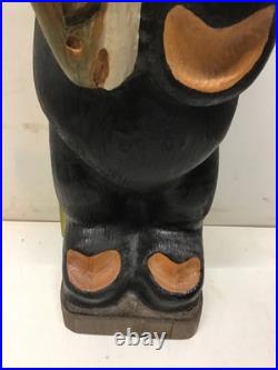 Big Sky Carvers Jeff Fleming 32.5 Standing Bear withTrout Western Pine Sculpture Big Sky Carvers Jeff Fleming 32.5 Standing Bear withTrout Western Pine Sculpture