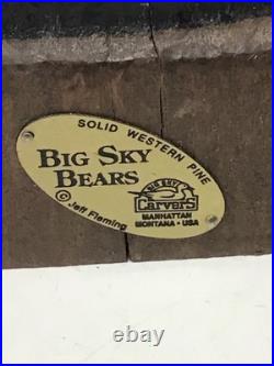 Big Sky Carvers Jeff Fleming 32.5 Standing Bear withTrout Western Pine Sculpture Big Sky Carvers Jeff Fleming 32.5 Standing Bear withTrout Western Pine Sculpture