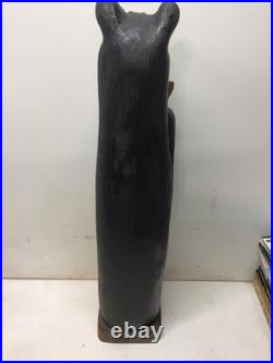 Big Sky Carvers Jeff Fleming 32.5 Standing Bear withTrout Western Pine Sculpture Big Sky Carvers Jeff Fleming 32.5 Standing Bear withTrout Western Pine Sculpture