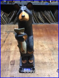Big Sky Carvers Jeff Fleming 32.5 Standing Bear withTrout Western Pine Sculpture Big Sky Carvers Jeff Fleming 32.5 Standing Bear withTrout Western Pine Sculpture