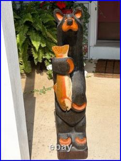 Big Sky Carvers Jeff Fleming 33 Bear with Trout or Salmon Fish Sculpture Statue