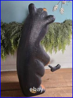 Big Sky Carvers Jeff Fleming Bearfoots Arnold Pine Wood Carved Golfer Black Bear