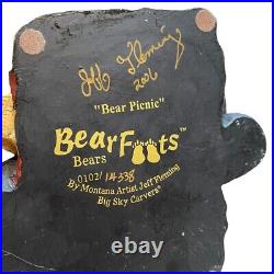 Big Sky Carvers Jeff Fleming Bearfoots Bears Bear Picnic Signed! Low Number