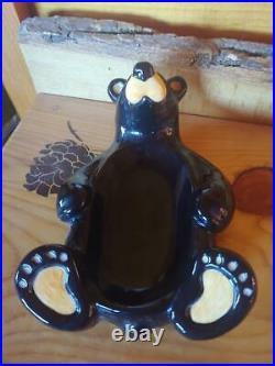 Big Sky Carvers Jeff Fleming Bearfoots Black Bear Ceramic Soap Dish