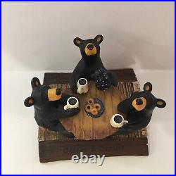 Big Sky Carvers Jeff Fleming Bearfoots Black Bear Coffee & Donuts Figurine