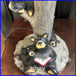 Big Sky Carvers Jeff Fleming Bearfoots Black Bear & Cubs Reading Table Lamp Big Sky Carvers Jeff Fleming Bearfoots Black Bear & Cubs Reading Table Lamp