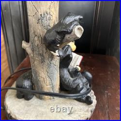 Big Sky Carvers Jeff Fleming Bearfoots Black Bear & Cubs Reading Table Lamp Big Sky Carvers Jeff Fleming Bearfoots Black Bear & Cubs Reading Table Lamp