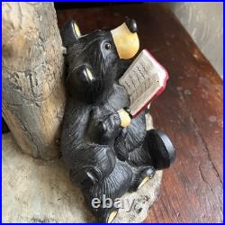 Big Sky Carvers Jeff Fleming Bearfoots Black Bear & Cubs Reading Table Lamp