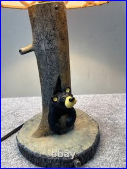 Big Sky Carvers Jeff Fleming Bearfoots Black Bear In Log Table Lamp Cabin Decor