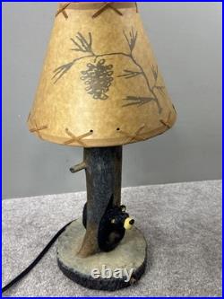 Big Sky Carvers Jeff Fleming Bearfoots Black Bear In Log Table Lamp Cabin Decor