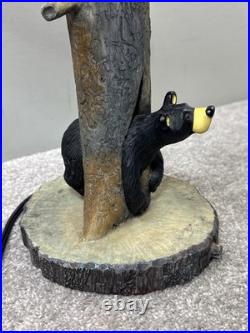 Big Sky Carvers Jeff Fleming Bearfoots Black Bear In Log Table Lamp Cabin Decor