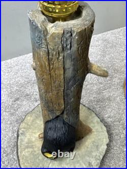 Big Sky Carvers Jeff Fleming Bearfoots Black Bear In Log Table Lamp Cabin Decor