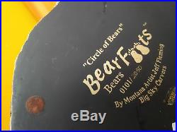 Big Sky Carvers Jeff Fleming Bearfoots Circle of Bears Faux Log Candle Holder