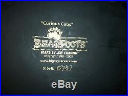 Big Sky Carvers Jeff Fleming Bearfoots Curious Cubs Paper Towel Holder 2005