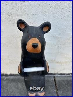 Big Sky Carvers Jeff Fleming Bearfoots John Wood Black Bear Toilet Paper Holder