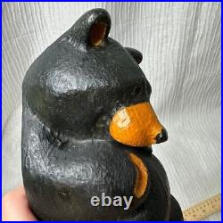 Big Sky Carvers Jeff Fleming Bearfoots Logan Pine Wood Carved Black Bear