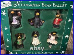 Big Sky Carvers Jeff Fleming Bearfoots Nutcracker Bear Ornaments, 6pc Christmas