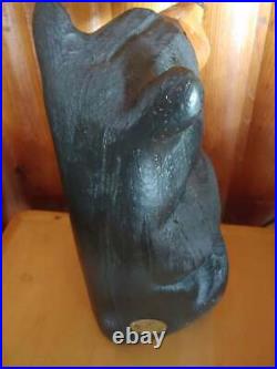 Big Sky Carvers Jeff Fleming Bearfoots Pine Wood Black Bear Holder Sculpture